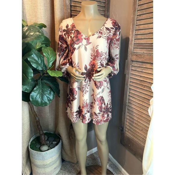 Lulus Shifting Dears Neutral Color Floral Mini Dress - Picture 11 of 11